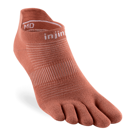 Lightweight No Show Toe Socks in Rust