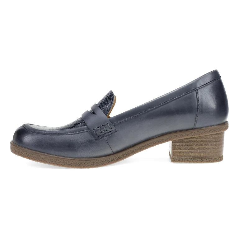 Danica Heeled Loafer in Navy/Woven
