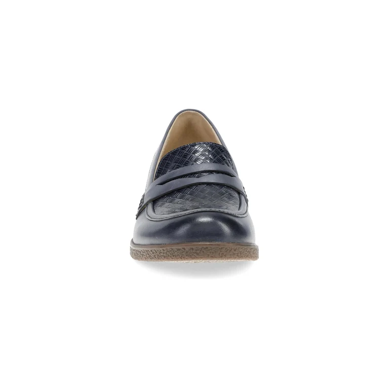 Danica Heeled Loafer in Navy/Woven