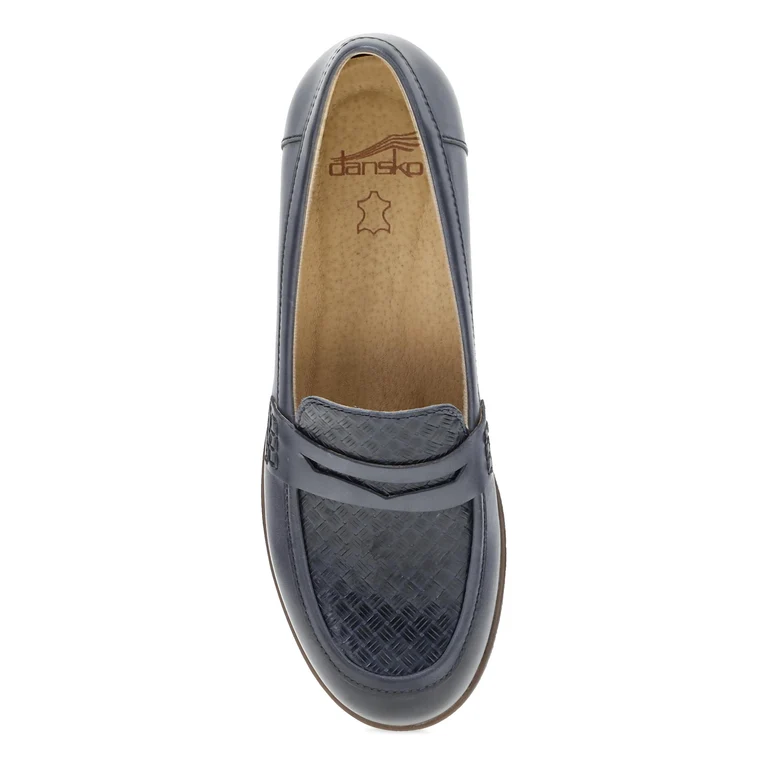Danica Heeled Loafer in Navy/Woven