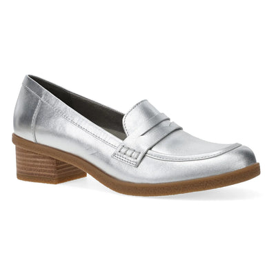 Danica Heeled Loafer in Silver