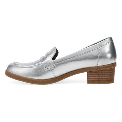 Danica Heeled Loafer in Silver