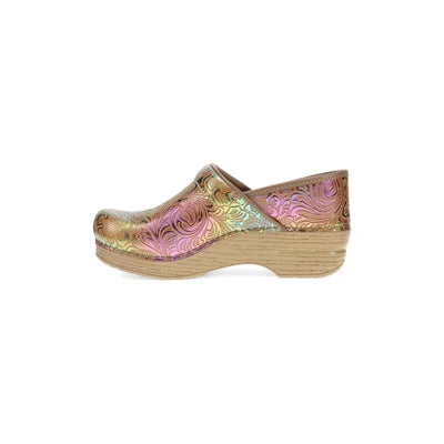 The Professional Clog in Multicolor Iridescent Tooled Leather