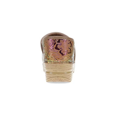 The Professional Clog in Multicolor Iridescent Tooled Leather