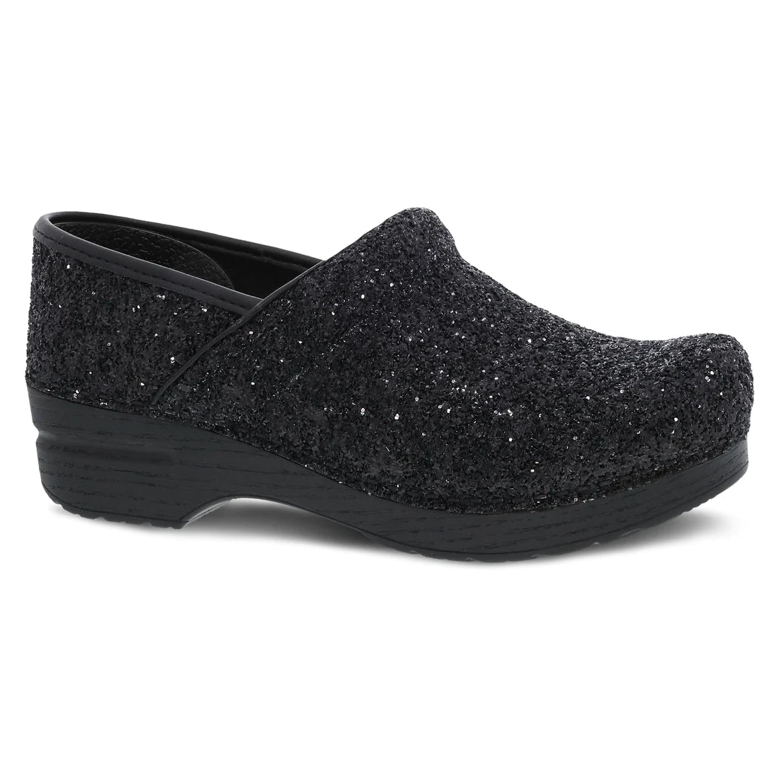 The Professional Clog in Black Glitter