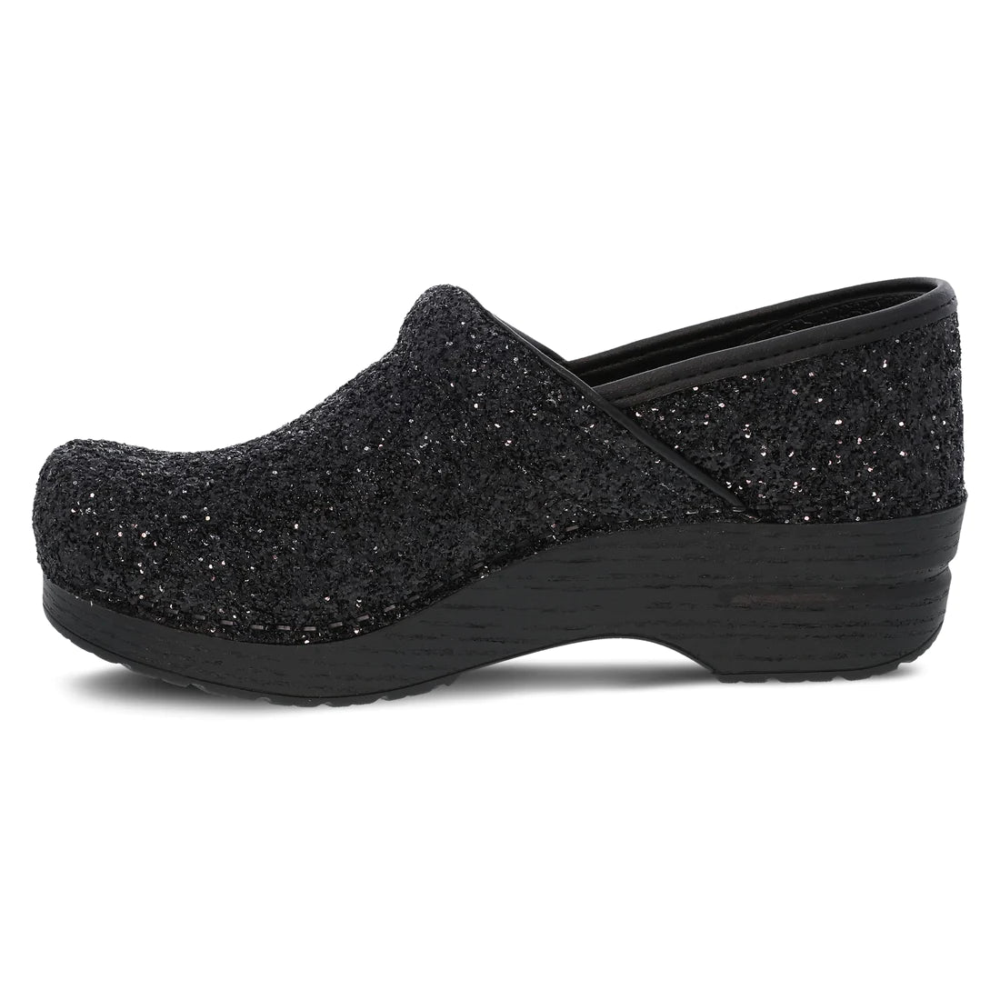 The Professional Clog in Black Glitter