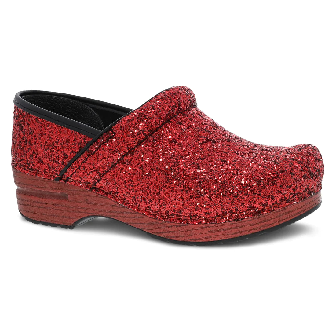 The Professional Clog in Red Glitter