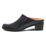 Carrie Burnished Backless Mule in Black
