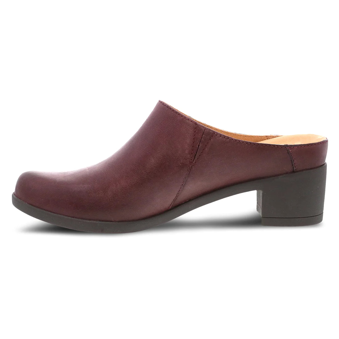 Carrie Burnished Backless Mule in Wine