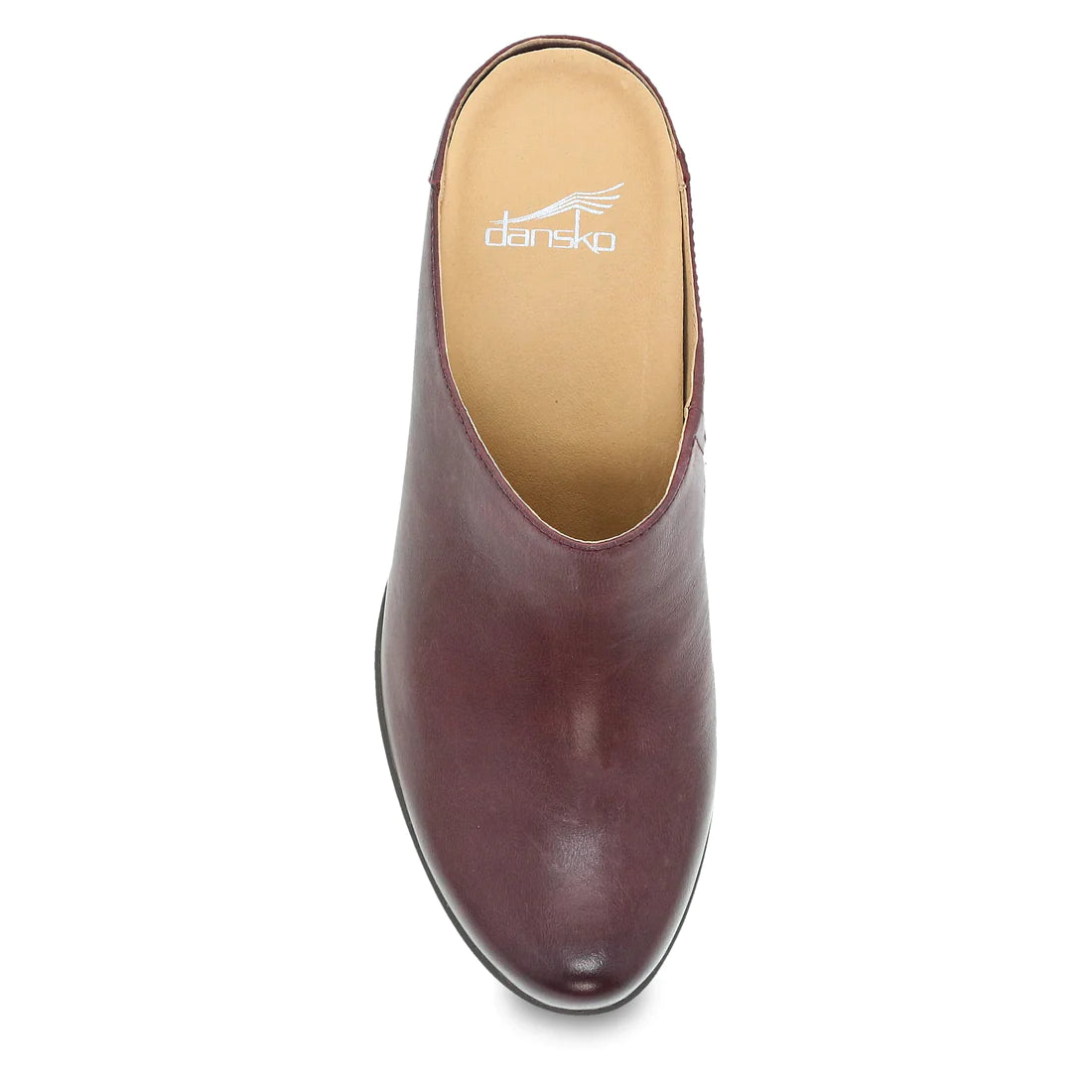 Carrie Burnished Backless Mule in Wine