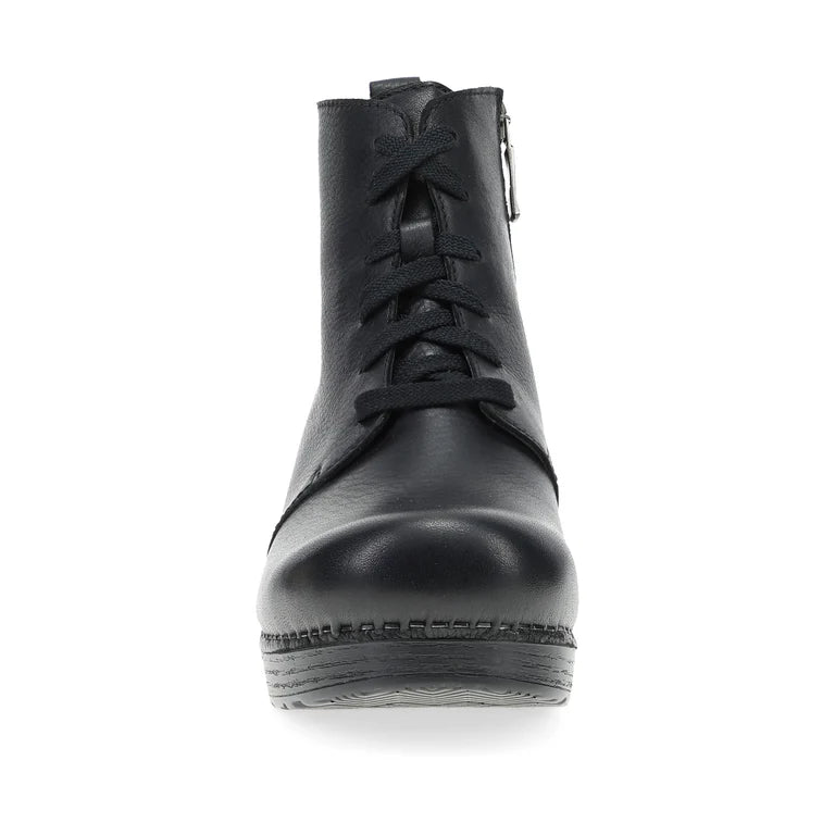 Sigourney Lace Up Classic Clog Boot in Black