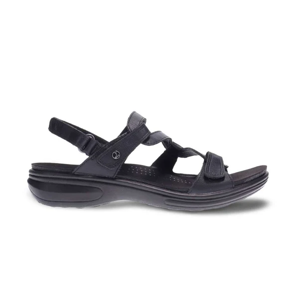 Emerald fully Adjustable Strappy Sandal in Black Leather