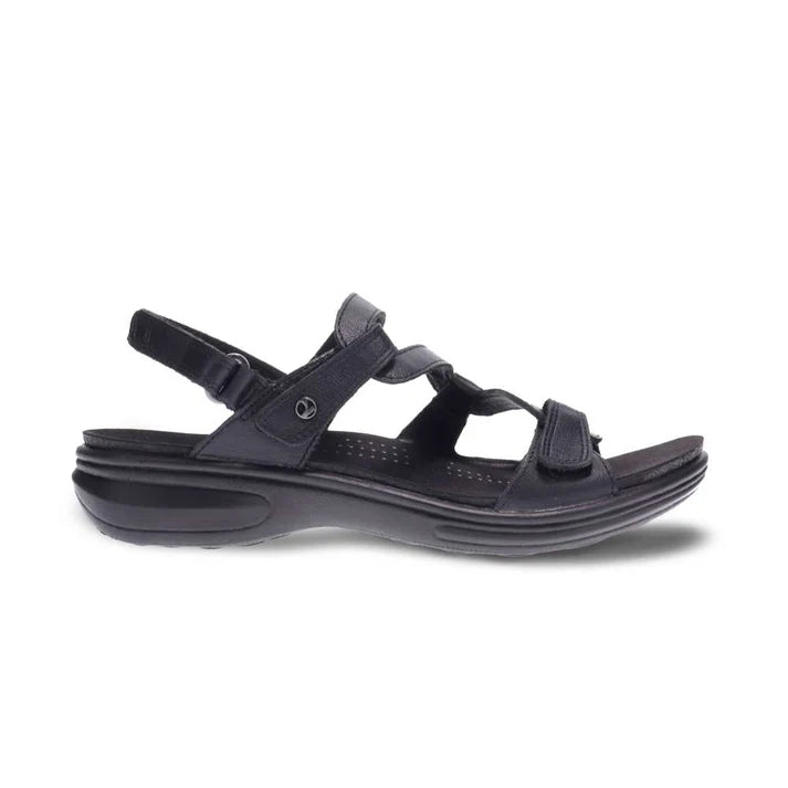 Emerald fully Adjustable Strappy Sandal in Black Leather