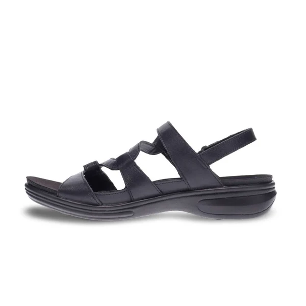 Emerald fully Adjustable Strappy Sandal in Black Leather