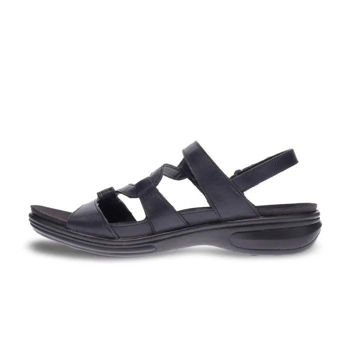 Emerald fully Adjustable Strappy Sandal in Black Leather
