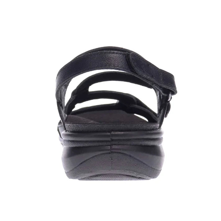 Emerald fully Adjustable Strappy Sandal in Black Leather