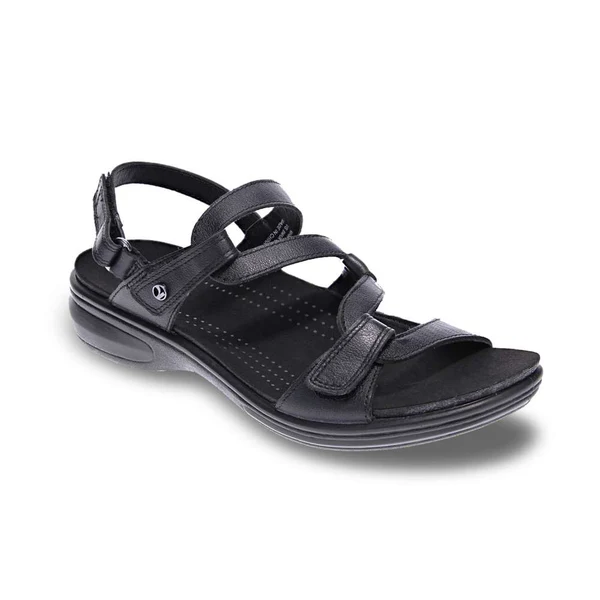 Emerald fully Adjustable Strappy Sandal in Black Leather