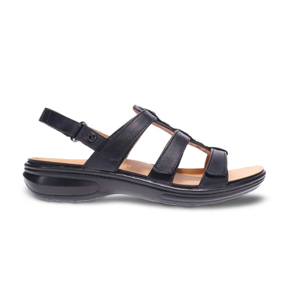 Toledo Strappy Sandal in Black Leather