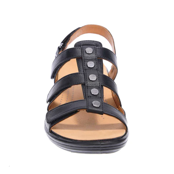 Toledo Strappy Sandal in Black Leather