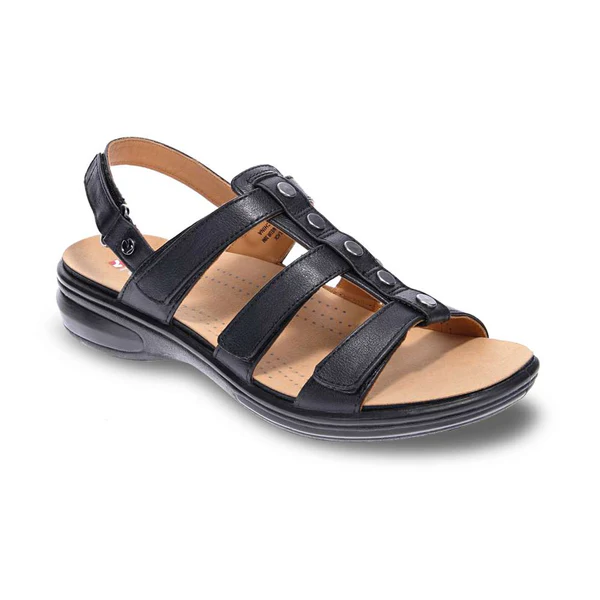 Toledo Strappy Sandal in Black Leather