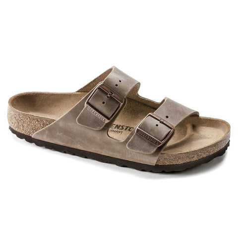 Arizona Classic Footbed Sandal in Tobacco Brown Oiled Leather