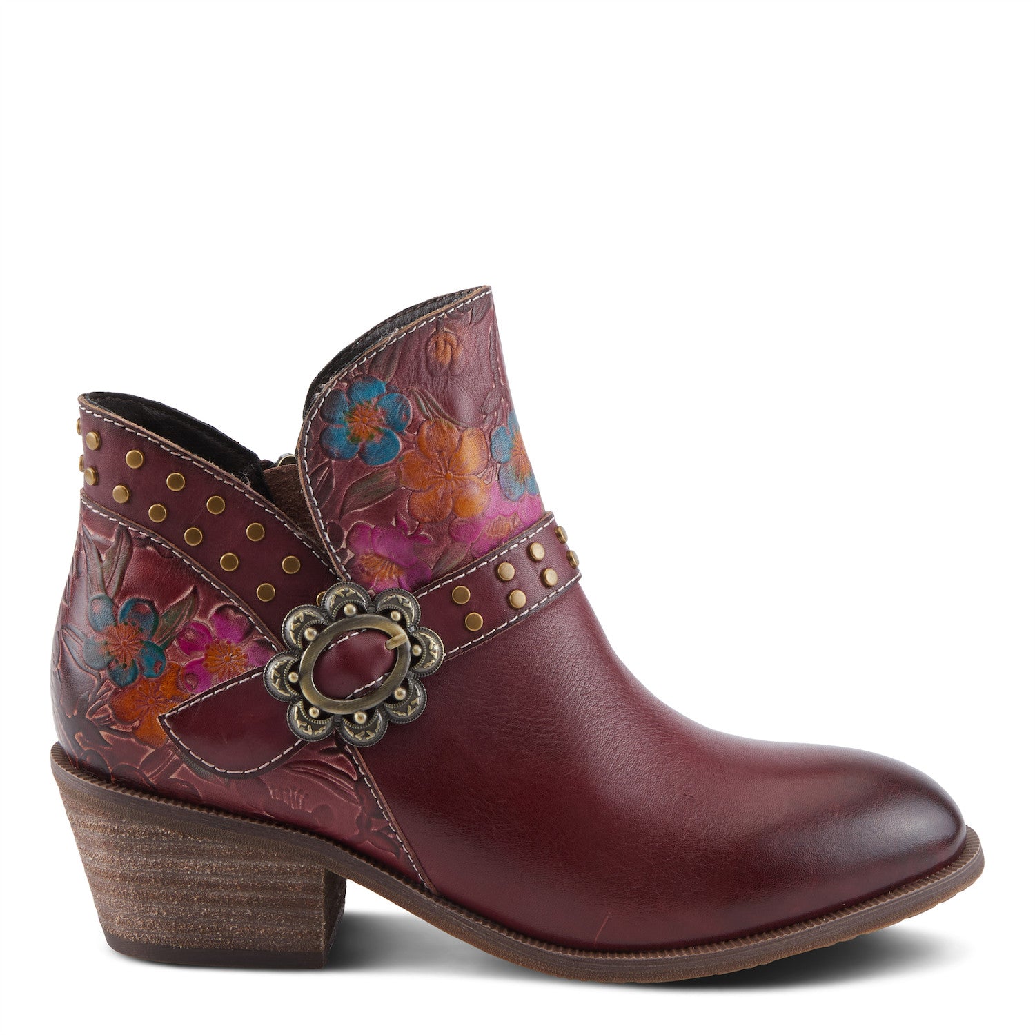 DaintyLady prairie flower Boot in Bordeaux Multi