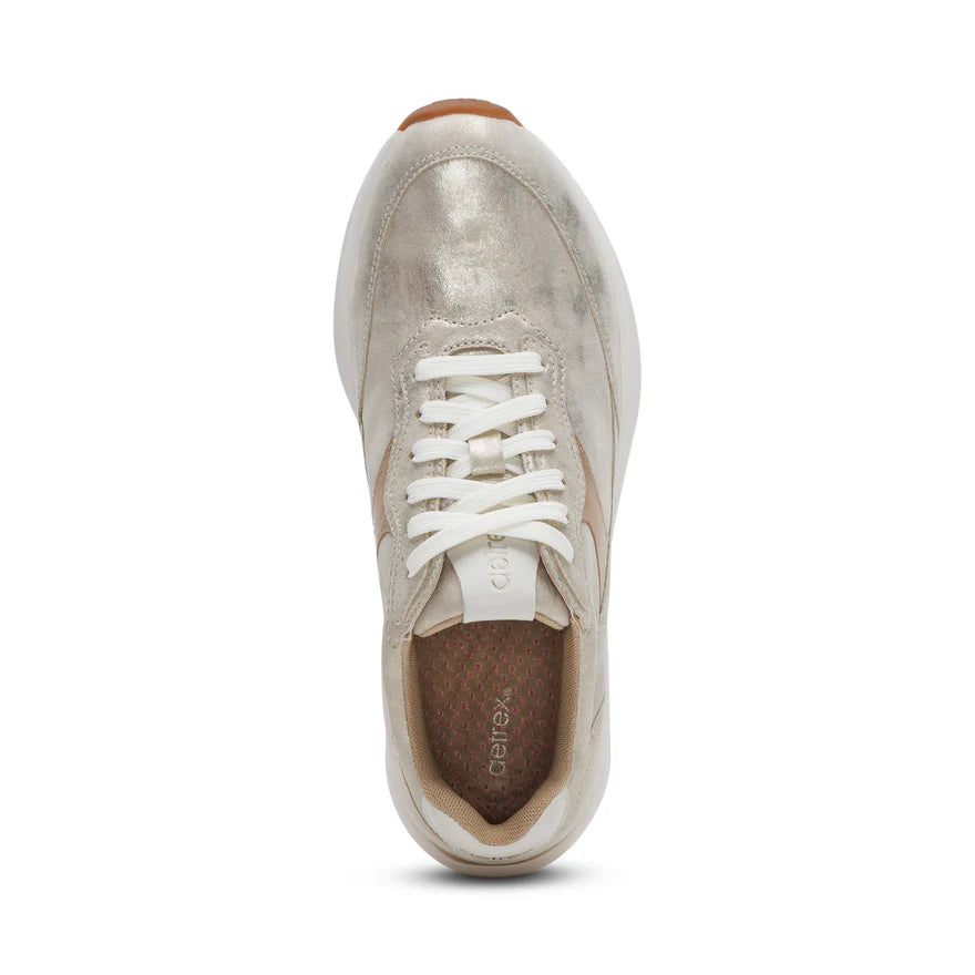 Emily Lace up Panel Sneaker in Champagne