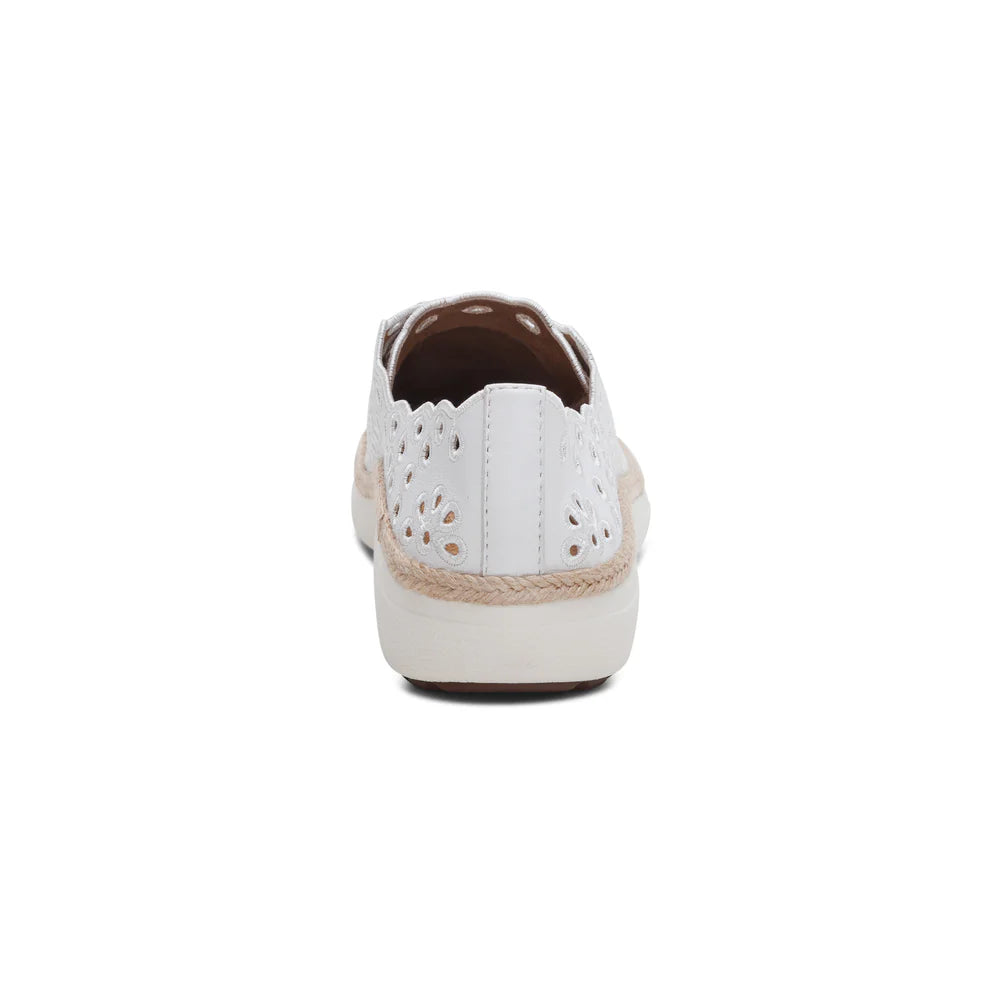 Charlotte Lace up Floral Sneaker in White