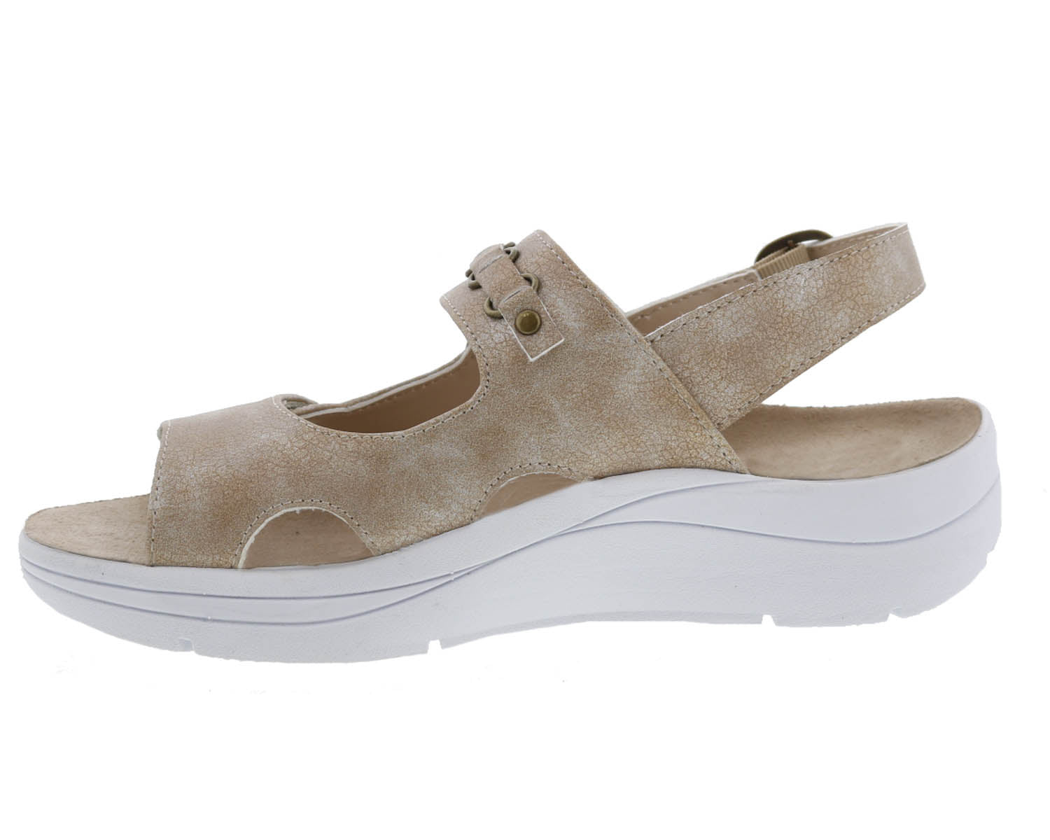 Women's Selina Adjustable Walking Sandal DOUBLE WIDE in Natural