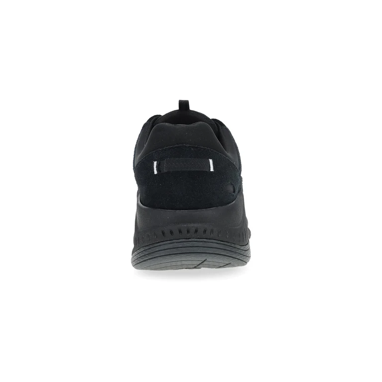 Poppy Casual Suede Walking Sneaker in Black/Black