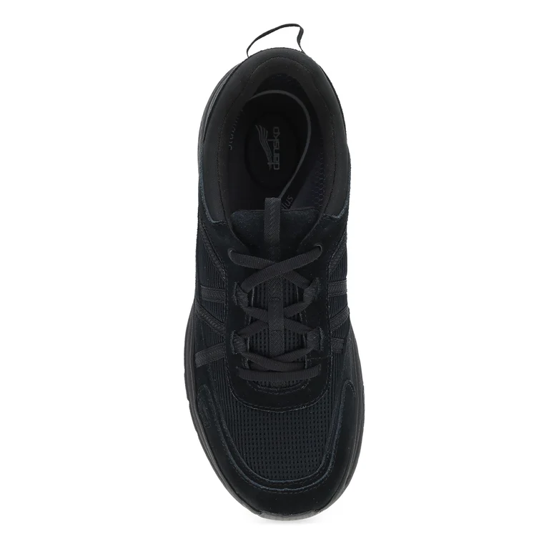 Poppy Casual Suede Walking Sneaker in Black/Black