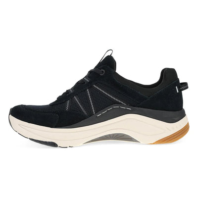 Poppy Casual Suede Walking Sneaker in Black