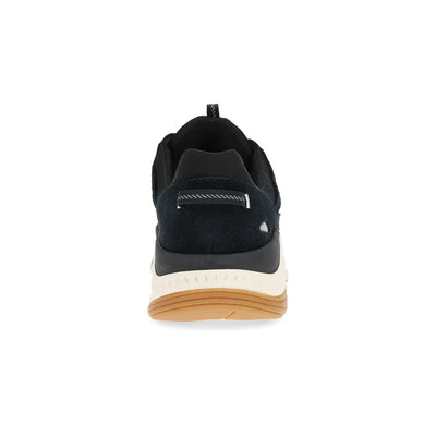 Poppy Casual Suede Walking Sneaker in Black