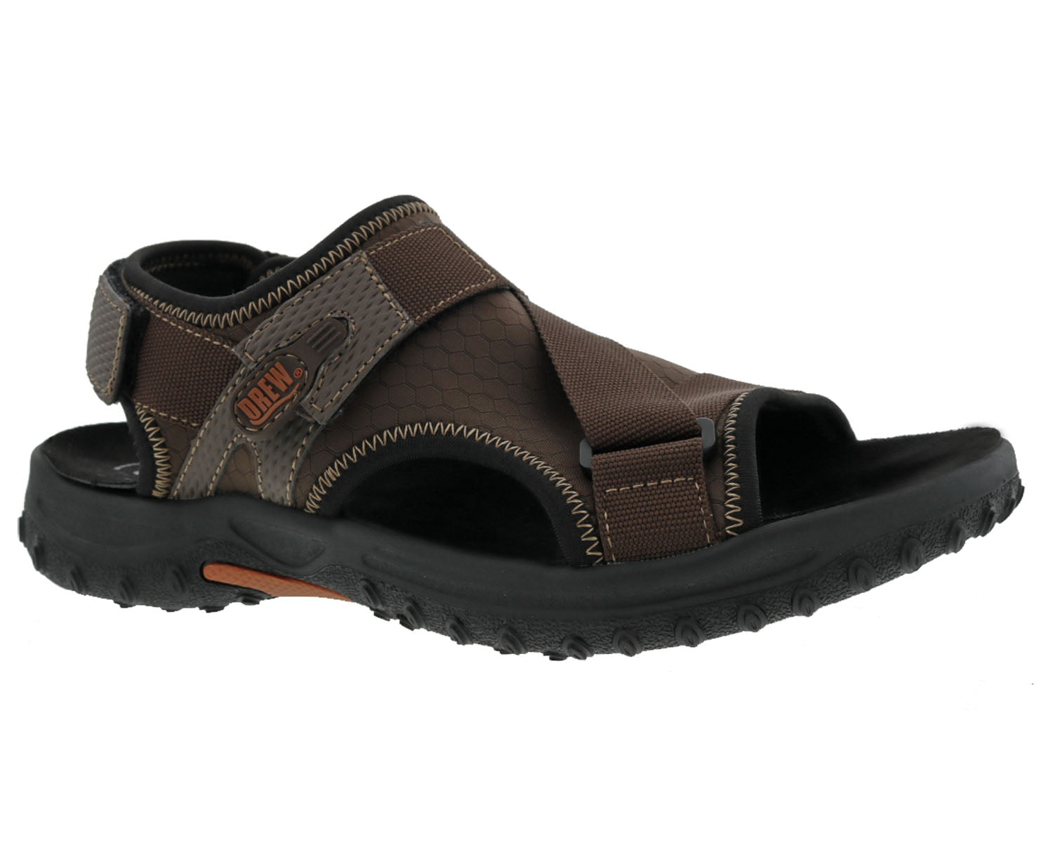 Men's Wander Adjustable Sandal EXTRA EXTRA WIDE in Brown Combo