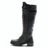 Chilly Knit Cuff Mixed Media Tall Vegan Boot in Black CLOSEOUTS