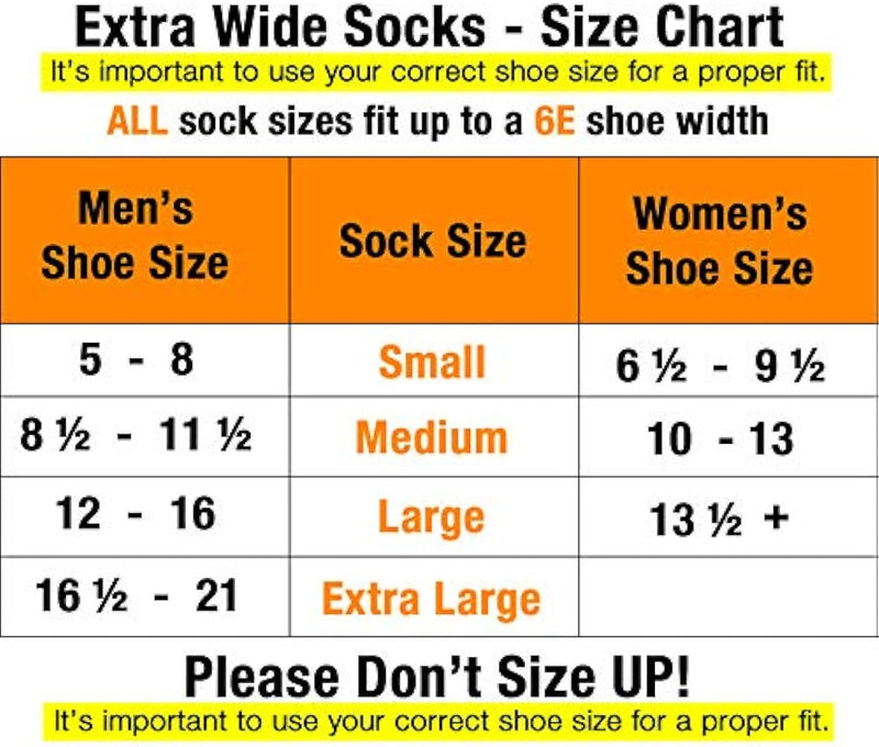 Extra Wide Sock Co. Quarter Sock in White