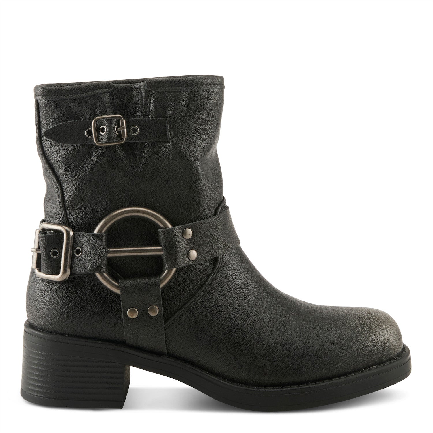 Patrizia Olwen Buckled-up Moto Boot in Charcoal