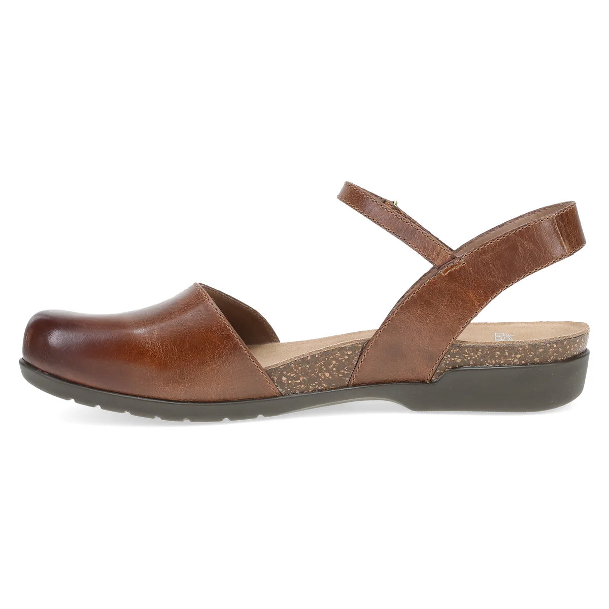 Rowan Closed Toe Sandal in Tan Leather