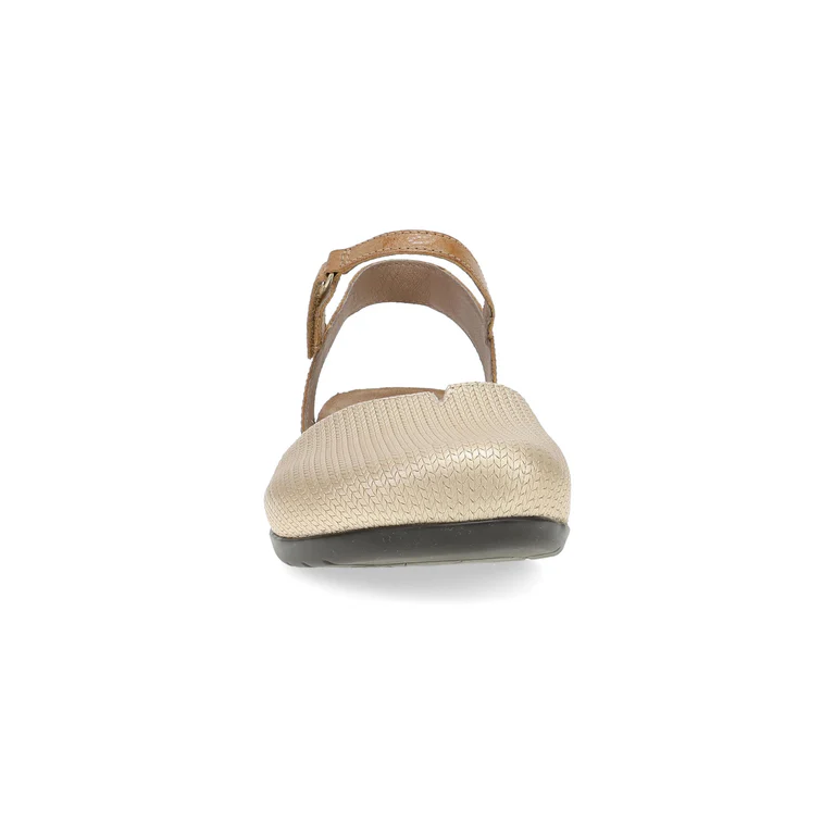Rowan Closed Toe Sandal in Taupe Metallic