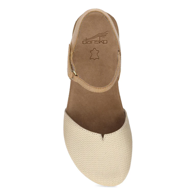 Rowan Closed Toe Sandal in Taupe Metallic