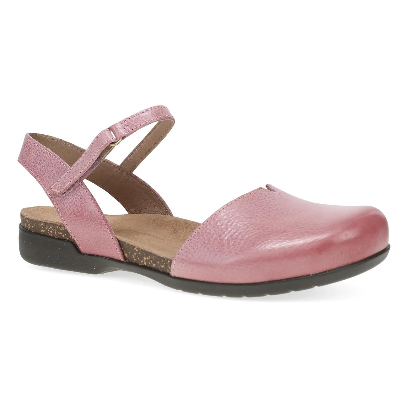 Rowan Closed Toe Sandal in Pink Leather