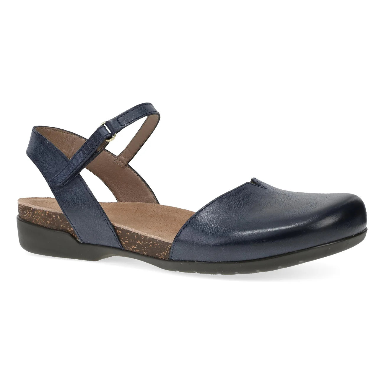 Rowan Closed Toe Sandal in Navy Leather