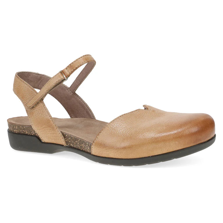 Rowan Closed Toe Sandal in Honey Leather