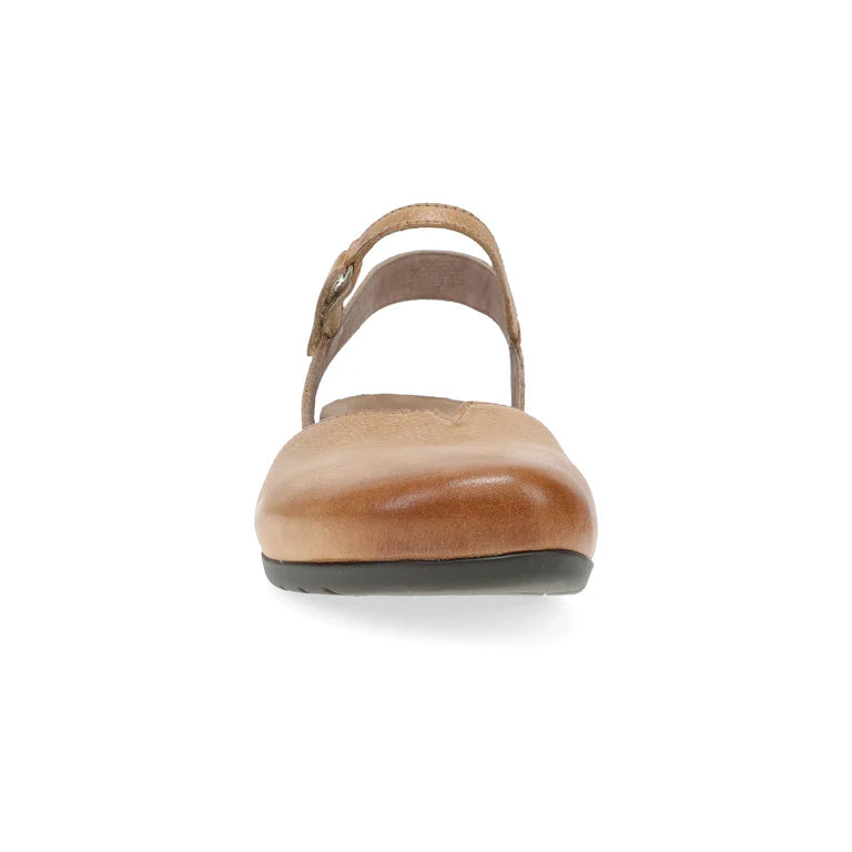 Rowan Closed Toe Sandal in Honey Leather