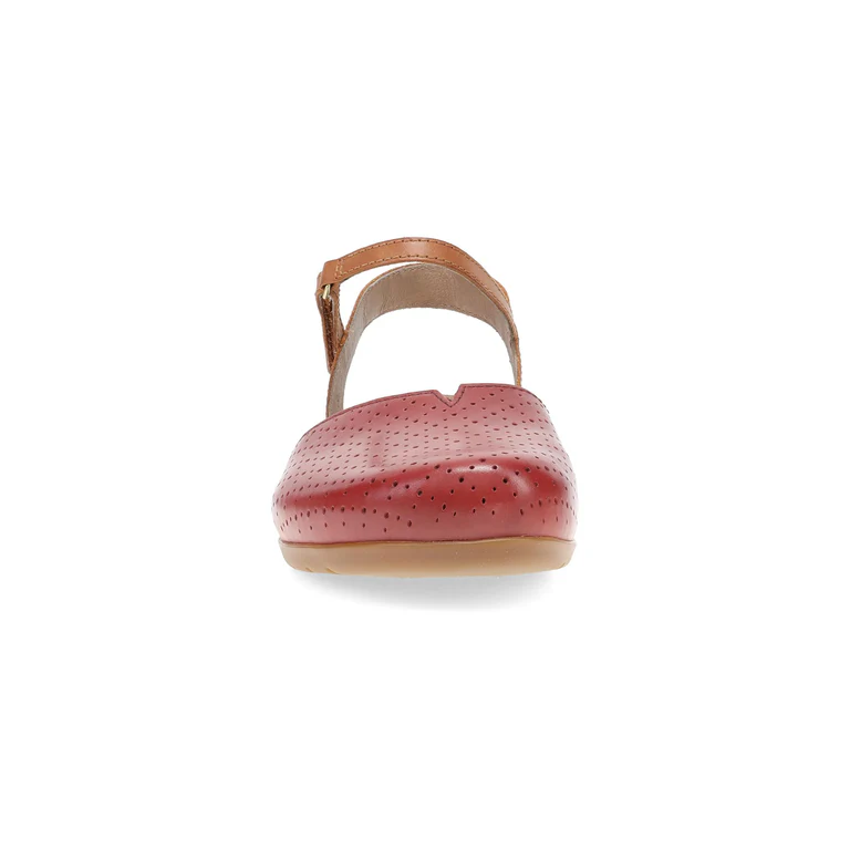 Rowan Closed Toe Sandal in Red Perf