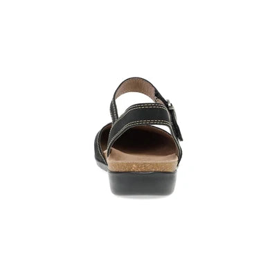Rori Buckle Closed Toe Sandal in Black Nubuck