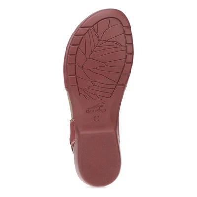 Rori Buckle Closed Toe Sandal in Sangria Nubuck