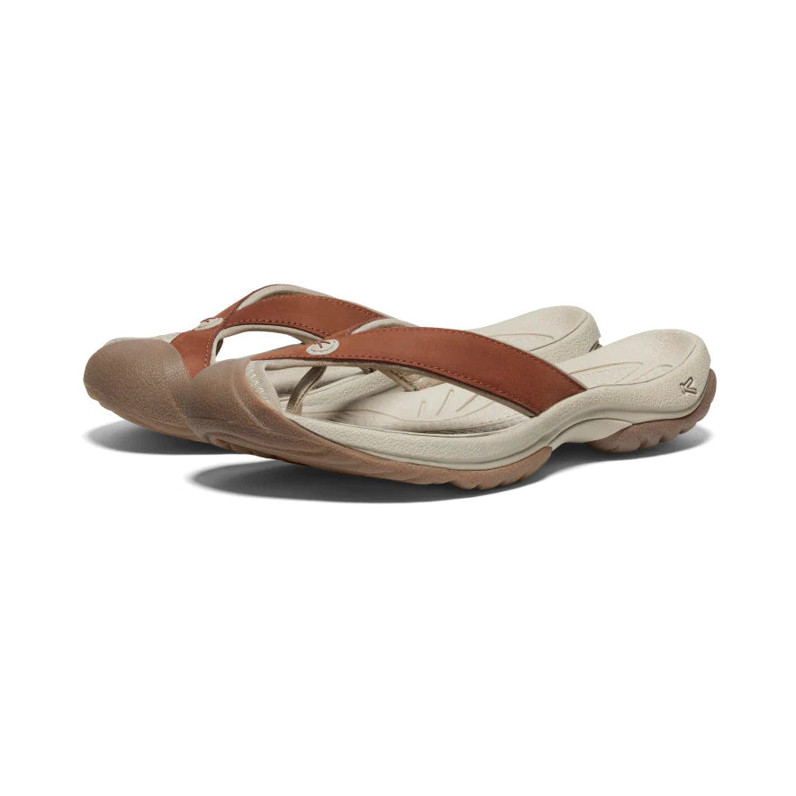 Waimea Leather closed Flip-Flop in Sorrel Horse/Plaza Taupe