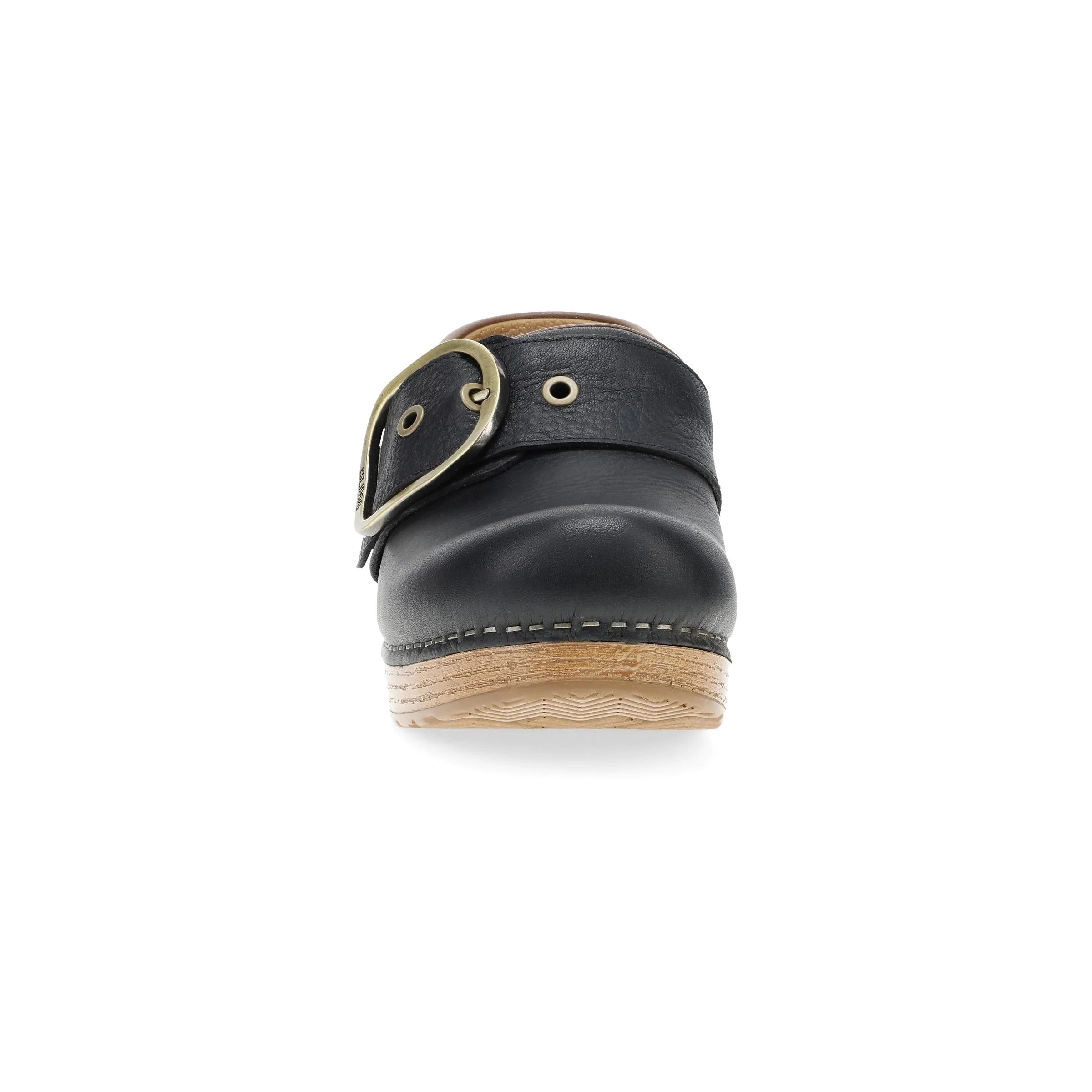 Pearson Stapled Clog With Iconic Buckle in Black