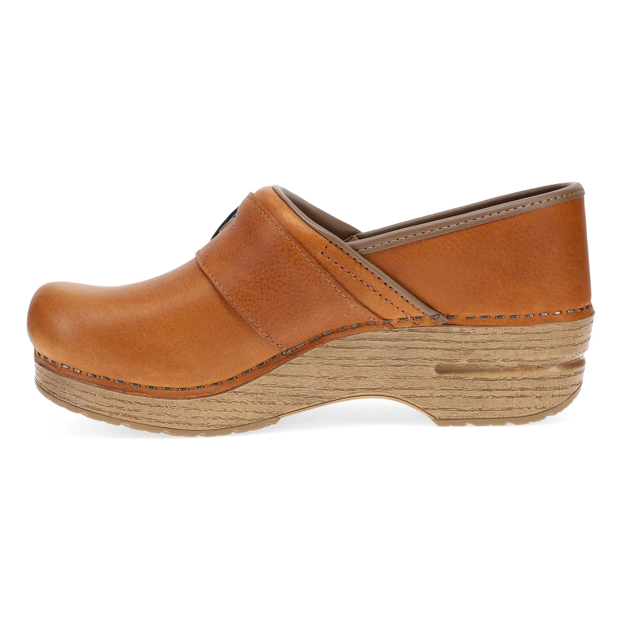 Pearson Stapled Clog With Iconic Buckle in Tan